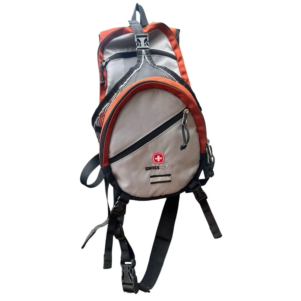 SwissGear Hydration Backpack Orange Gray Hiking Cycling Daypack * No Bladder